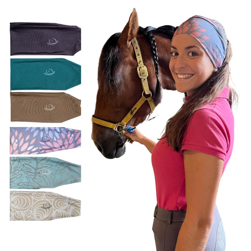 myMareCo Equestrian Headbands for Women, Under Riding Helmet Bands, Sportswear Wide Hair Wrap Suitable for Use with Bike Helmets, Yoga & Hiking - Image 1